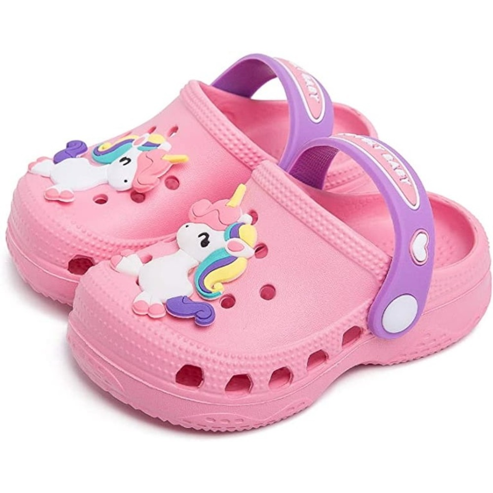 🆕 KidRtsk Toddler Pink Unicorn Water Clogs Slip On Sandals